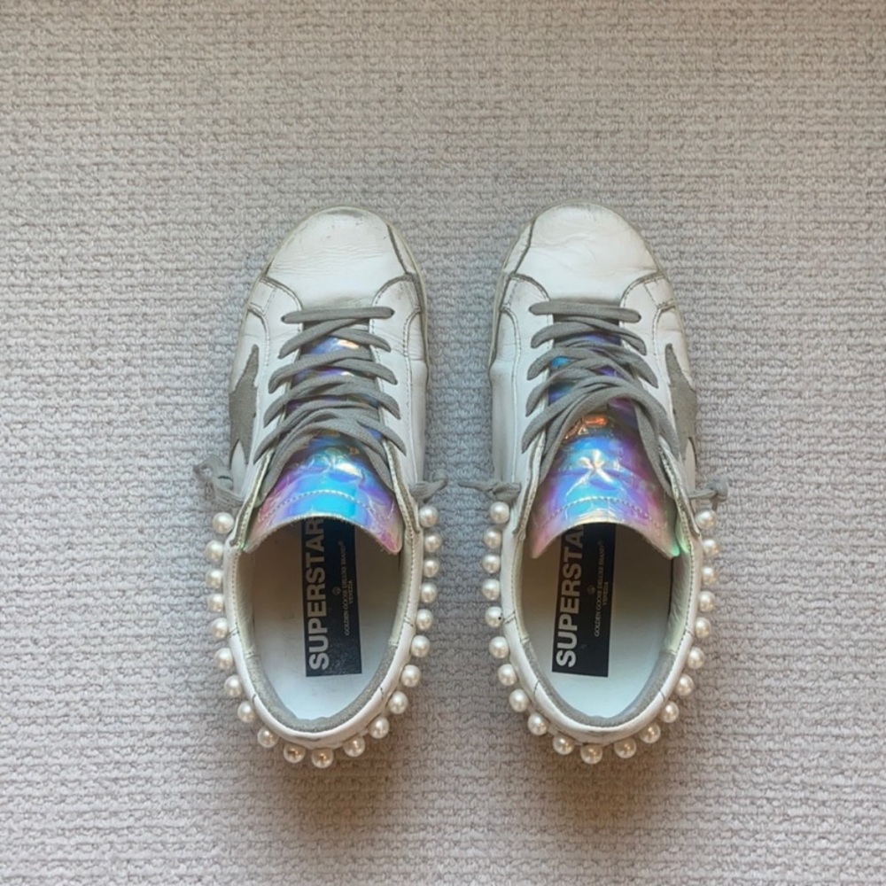 Golden goose pearl holographic shoes